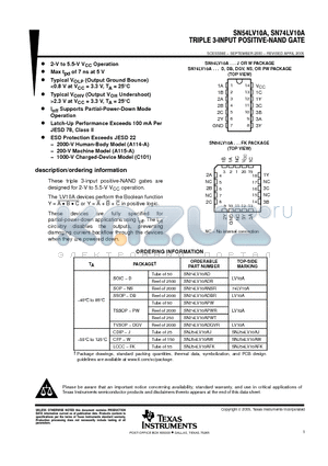 SN74LV10ADGVRE4 datasheet - TRIPLE 3-INPUT POSITIVE-NAND GATE