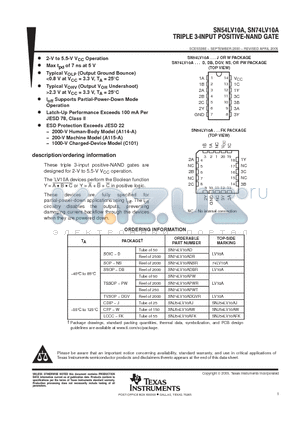 SN74LV10ADGVR datasheet - TRIPLE 3-INPUT POSITIVE-NAND GATE