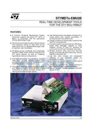 ST72141K2 datasheet - REAL-TIME DEVELOPMENT TOOLS FOR THE ST7 MCU FAMILY