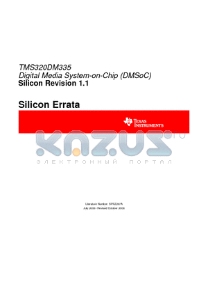 TMS320DM335 datasheet - Digital Media System-on-Chip (DMSoC) Silicon Revision 1.1