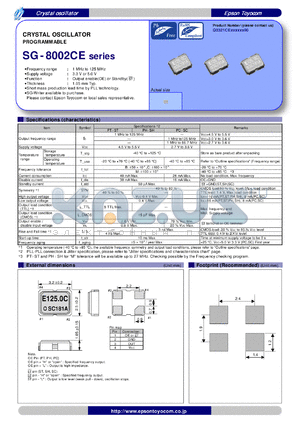 SG-8002CE datasheet - CRYSTAL OSCILLATOR