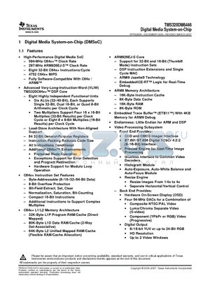 TMS320DM6446ZWT datasheet - Digital Media System-on-Chip