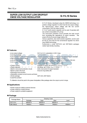 S-11L10B32-M5T1U datasheet - SUPER-LOW OUTPUT LOW DROPOUT CMOS VOLTAGE REGULATOR