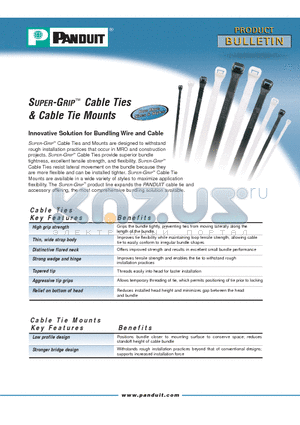 SG100M-M datasheet - SUPER-GRIP Cable Ties & Cable Tie Mounts