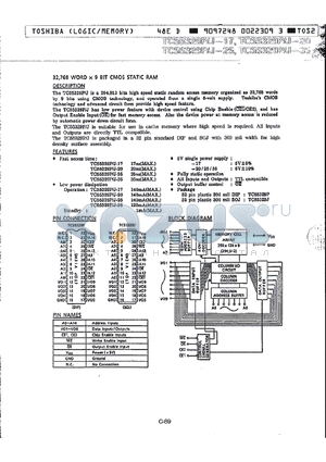 TC55329P-25 datasheet - 32,768 WORD x 9 BIT CMOS STATIC RAM