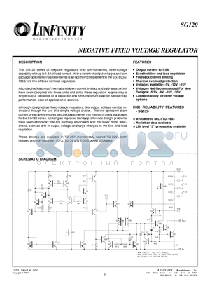 SG120-12IG datasheet - NEGATIVE FIXED VOLTAGE REGULATOR