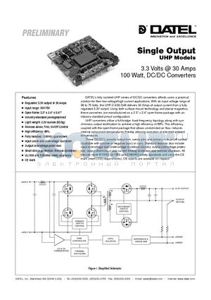 UHP-3-3-30-D48 datasheet - Single Output UHP Models