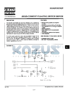 SG1629T datasheet - HIGH CURRENT FLOATING SWITCH DRIVER