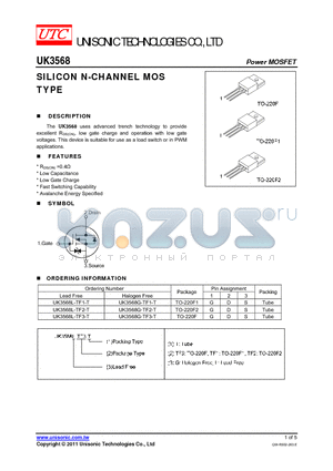 UK3568 datasheet - SILICON N-CHANNEL MOS TYPE
