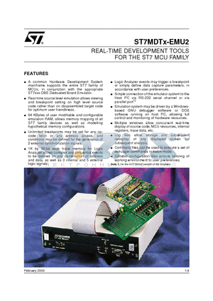 ST72C216 datasheet - REAL-TIME DEVELOPMENT TOOLS FOR THE ST7 MCU FAMILY