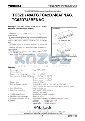 TC62D748AFNAG datasheet - 16-Output Constant Current LED Driver