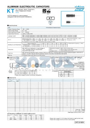 UKT0J101MHD datasheet - ALUMINUM ELECTROLYTIC CAPACITORS