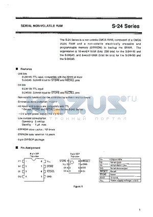 S-24H45IF10 datasheet - SERIAL NON-VOLATILE RAM