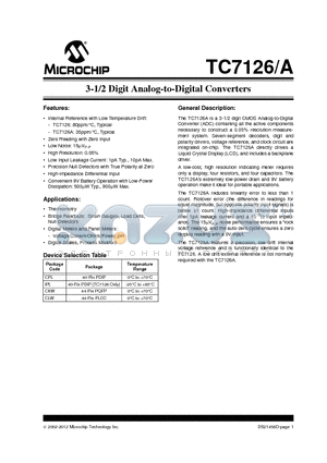 TC7126_13 datasheet - 3-1/2 Digit Analog-to-Digital Converters