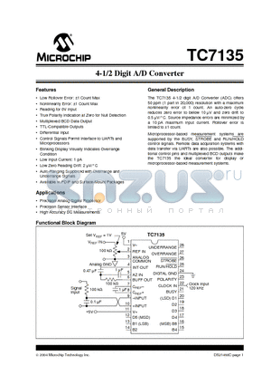 TC7135CBU datasheet - 4-1/2 Digit A/D Converter