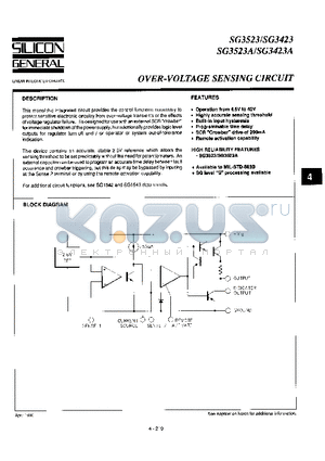SG3523AY/883B datasheet - Over-Voltage Sensing Circuit