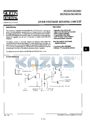 SG3523A datasheet - Over-Voltage Sensing Circuit