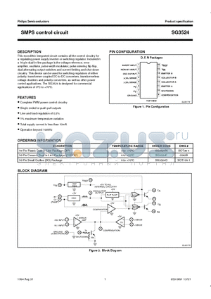 SG3524N datasheet - SMPS control circuit