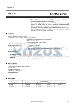 S-5711ANDL-I4T1G datasheet - HALL IC