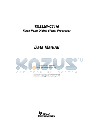 TMS320VC5416GGU120 datasheet - TMS320VC5416 Fixed-Point Digital Signal Processor
