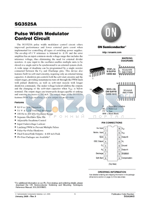 SG3525ADWR2G datasheet - Pulse Width Modulator Control Circuit