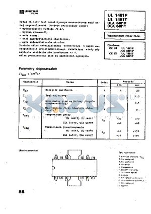 UL1481T datasheet - WZMACNIACZE MOCY M. CZ.
