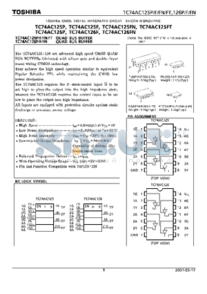 TC74AC125F datasheet - CMOS DIGITAL INTEGRATED CIRCUIT SILICON MONOLITHIC