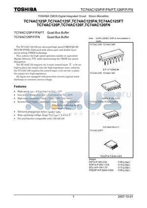 TC74AC125F datasheet - CMOS Digital Integrated Circuit Silicon Monolithic