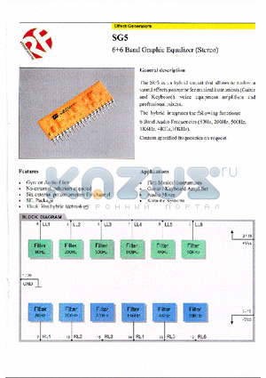 SG5 datasheet - 66 Band Graphic Equalizer (Stereo)