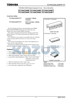 TC74AC240FT datasheet - CMOS Digital Integrated Circuit Silicon Monolithic