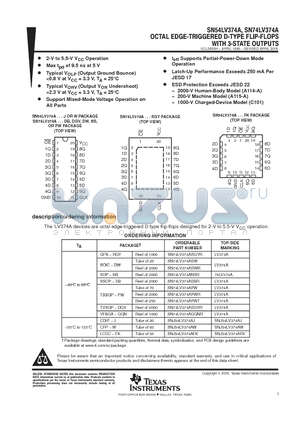 SN74LV374ADBRE4 datasheet - OCTAL EDGE-TRIGGERED D-TYPE FLIP-FLOPS WITH 3-STATE OUTPUTS