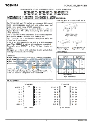 TC74AC258F datasheet - CMOS DIGITAL INTEGRATED CIRCUIT SILICON MONOLITHIC