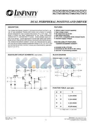 SG55464 datasheet - DUAL PERIPHERAL POSITIVE NOR DRIVER