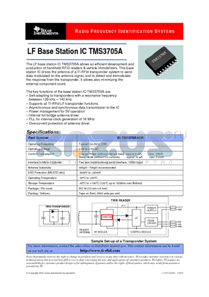 TMS370 datasheet - RADIO FREQUENCY I DENTIFICATION SYSTEMS