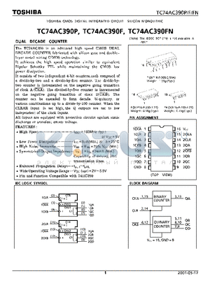 TC74AC390F datasheet - TOSHIBA CMOS DIGITAL INTEGRATED CIRCUIT SILICON MONOLITHIC