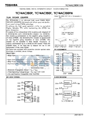 TC74AC390FN datasheet - TOSHIBA CMOS DIGITAL INTEGRATED CIRCUIT SILICON MONOLITHIC
