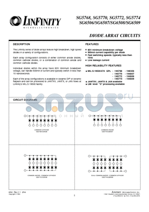 SG6509J datasheet - DIODE ARRAY CIRCUITS
