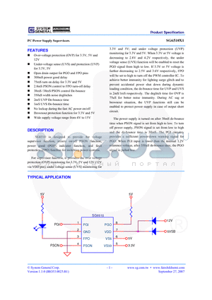 SG6510D1 datasheet - PC Power Supply Supervisors