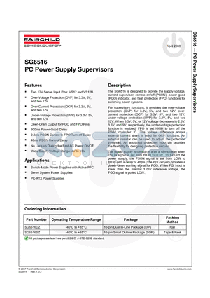 SG6516DZ datasheet - PC Power Supply Supervisors