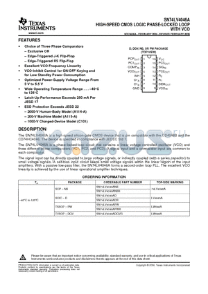 SN74LV4040APWR datasheet - HIGH-SPEED CMOS LOGIC PHASE-LOCKED LOOP WITH VCO