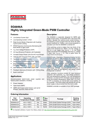 SG6846ALSY datasheet - Highly Integrated Green-Mode PWM Controller