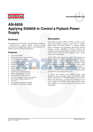 SG6858 datasheet - Control a Flyback Power Supply