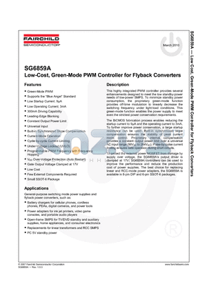 SG6859ADZ datasheet - Low-Cost, Green-Mode PWM Controller for Flyback Converters