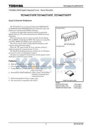 TC74ACT157F_12 datasheet - Quad 2-Channel Multiplexer