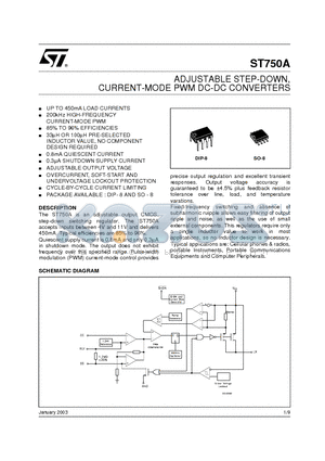 ST750ACN datasheet - ADJUSTABLE STEP-DOWN, CURRENT-MODE PWM DC-DC CONVERTERS