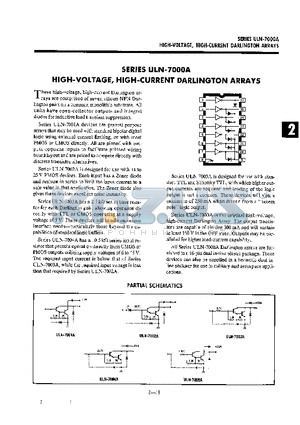 ULN-7001A datasheet - HIGH-VOLTAGE, HIGH-CURRENT DARLINGTON ARRAYS