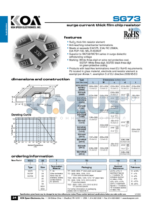 SG732BTTDD datasheet - surge current thick film chip resistor