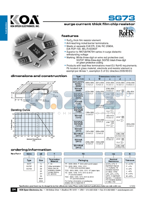 SG732ETTED datasheet - surge current thick film chip resistor