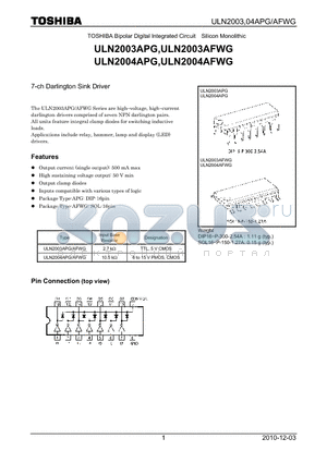 ULN2003AFWG datasheet - 7-ch Darlington Sink Driver