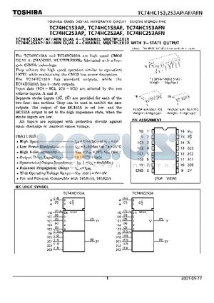 TC74HC153AFN datasheet - TOSHIBA CMOS DIGITAL INTEGRATED CIRCUIT SILICON MONOLITHIC